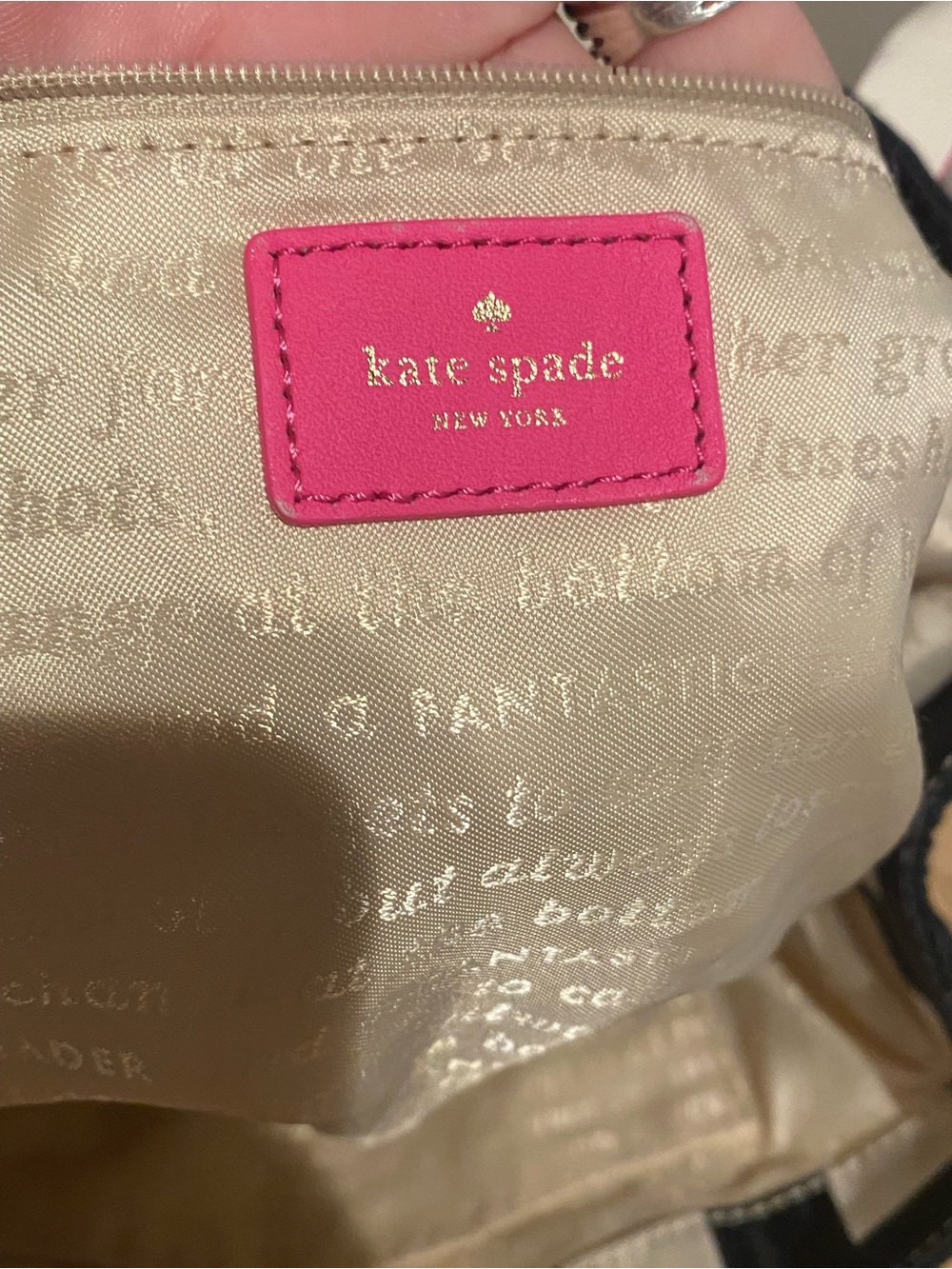 kate spade Berry Street Elise Tote Bag with Pink Leather Handles EUC! 11x10 - Picture 11 of 13